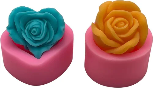 Vista 8 de Monqui - Juego de 2 moldes de silicona para velas de regalo de boda y San Valentín, moldes de chocolate, moldes de jabón, moldes para manualidades