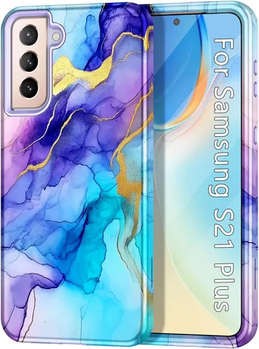 Vista 16 de Lamcase Funda para Galaxy S24 FE, resistente a prueba de golpes, híbrida de policarbonato duro, TPU suave, protección contra caídas de tres capas