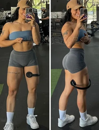 Vista 3 de CHANGEZOE Pantalones cortos de entrenamiento para mujer, sin costuras, cintura alta, amplifican el gimnasio, yoga, atléticos, pantalones cortos