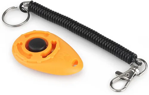 Vista 4 de Paquete de 2 clics de entrenamiento para perros, clicker para perros con correa de muñeca, herramientas de entrenamiento de perros, coloridos