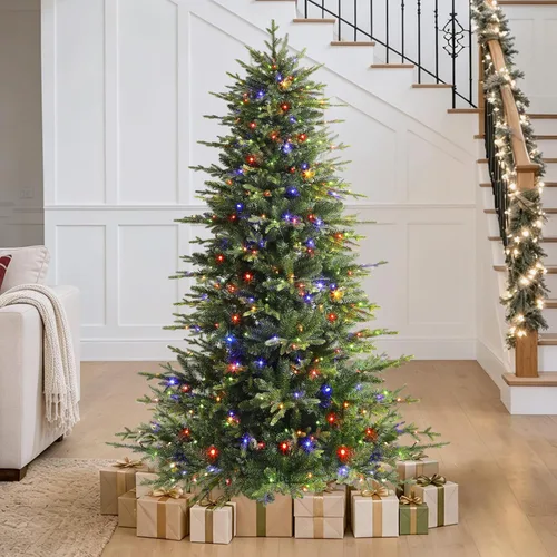 Vista 8 de SHareconn 4ft Prelit Artificial Aspen Christmas Tree with Remote Control 17 Modes & 330 Warm White & Multicolor Lights, 1869 PE & PVC Tips Full Xmas
