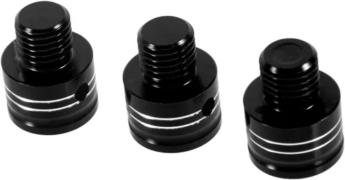 Vista 2 de Tornillos para espejo de motocicleta M10x1.25 de aluminio, 3 piezas en 1, juego universal para scooter, Street Bike Motocross, Cafe Racer (negro)
