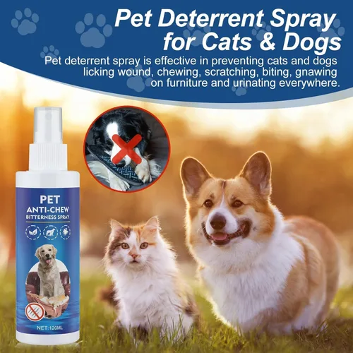 Vista 2 de Spray antimasticable para perros, 4.1 fl oz, manzana amarga, eficaz spray antimasticable para perros, protege muebles, pertenencias y previene