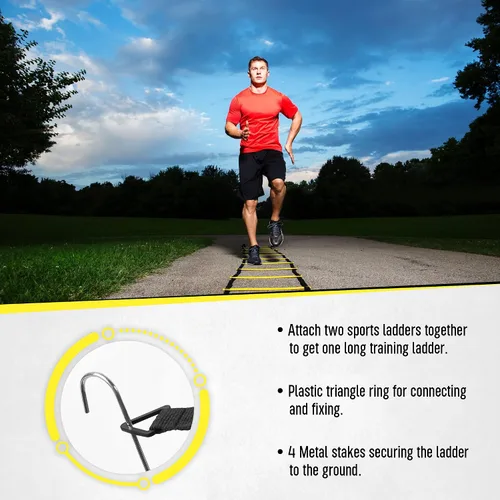 Vista 5 de 20ft Sports Agility Ladder for Men Women and Kids, Speed Youth Soccer Agility Training Equipment for Football, Exercise, Tennis, Legs Workout with