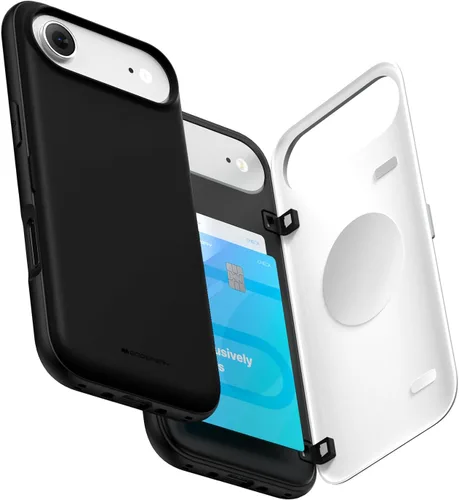 Vista 64 de GOOSPERY Parachoques magnético para puerta compatible con iPhone 15, funda con tarjetero, cartera con cierre magnético automático, protector de Azul
