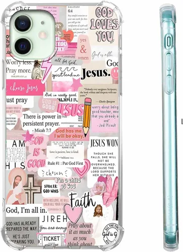 Vista 72 de Funda para Celular con Versículos de la Biblia, Colocación de Citas Cristianas de Jesús, Diseño Collage, Funda Protectora Suave de TPU de Moda