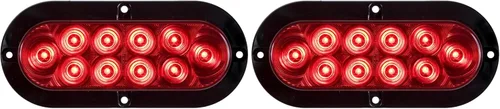 Vista 7 de Optronics STL78RK Lente Roja 6" Oval Sealed Luz LED para Montaje en Superficie