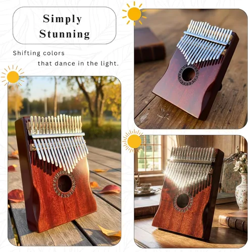 Vista 3 de Newlam Kalimba - Piano de pulgar de 17 teclas, regalo musical para niños y adultos