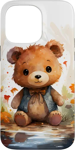 Vista 21 de Funda de oso de peluche con chaleco para iPhone 17