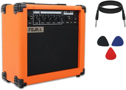 Vista 7 de Amplificador de guitarra de bajo eléctrico de 20W vatios, amplificador de práctica para actuaciones en escenario, pequeño y portátil para viajes