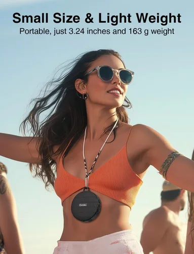 Vista 3 de Altavoz Bluetooth portátil Onforu para bicicleta, impermeable IP65, mini altavoces de ducha al aire libre para viajes, altavoz inalámbrico