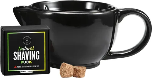 Vista 11 de Naked Armor Savanna - Juego de taza de afeitado – Scuttle de porcelana hecha a mano para afeitados de espuma caliente, incluye cepillo apto