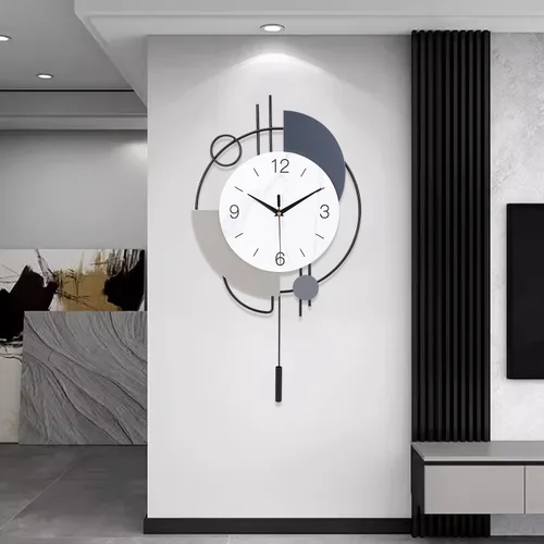 Vista 11 de Dankeit Reloj de pared decorativo de cuarzo silencioso con péndulo, grande para sala de estar, cocina, baño, dormitorio, 13 x 21.65 pulgadas (beige)