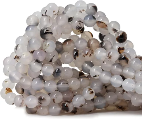 Vista 74 de Cuentas redondas sueltas de ágata estilo antiguo vena de dragón de 6mm, cuentas para diseño de joyas, 60 cuentas Ágata de vena de dragón