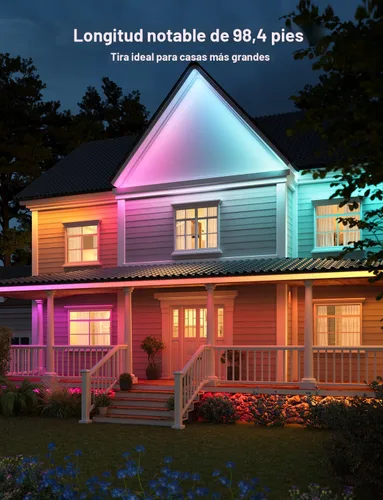 Vista 5 de Govee Tira de luces LED para exteriores, 32.8 pies, luces inteligentes para exteriores que funcionan con Alexa y Google Assistant, control
