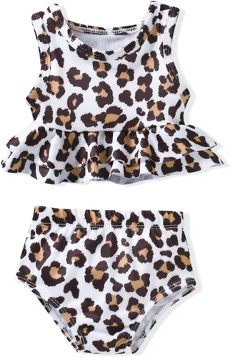 Vista 9 de Aalizzwell Traje de Baño para Niña Pequeña de Dos Piezas Traje de Baño Bikini para Playa Bandera americana B