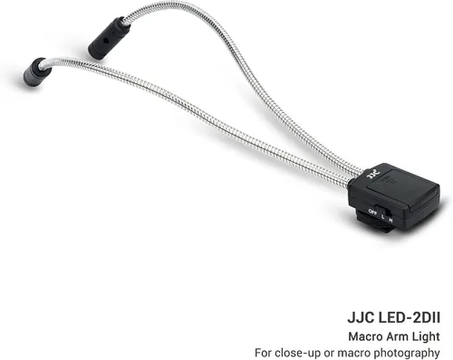 Vista 3 de JJC Luz de brazo macro LED portátil de 10 pulgadas, CRI 95+ 5600K, 5 niveles ajustables, luces de relleno flexibles, USB-C, blanca