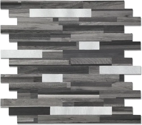 Vista 11 de Yipscazo Losetas en muro tipo azulejo, de metal y piedra, autoadhesivas, para cocina, baño, lavandería, cámper, chimenea