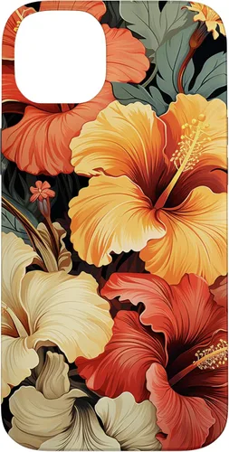 Vista 15 de Hawaiian Tropical Design Yellow Red Hibiscus Plumeria Case for iPhone 17