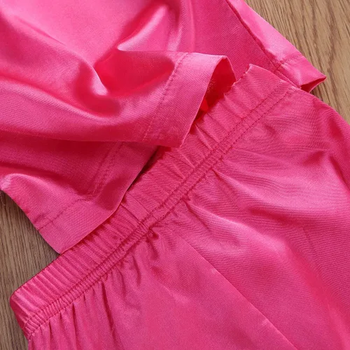 Vista 124 de Conjunto de pijama de manga larga con botones para niña pequeña, conjunto de ropa de dormir