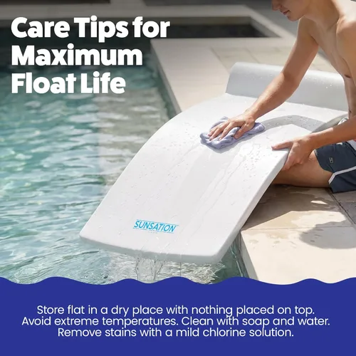 Vista 6 de TRC Recreation Sunsation 1.75" Thick Foam Pool Float Lounger, White w/Headrest for Lounging & Sunbathing in Swimming Pools, Beaches & Lakes, 70" x