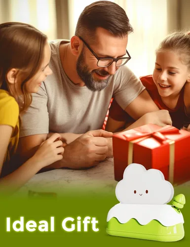 Vista 6 de L LOHAS LED Bonita lámpara de nube para decoración de escritorio, luz nocturna para niños, luz de sueño kawaii, lámpara recargable de 7