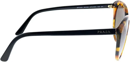 Vista 3 de Prada PR 02VS UF33D0 - Lentes de sol de plástico color naranja Havana, lentes degradados grises