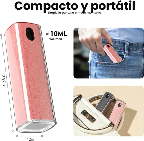 Vista 7 de Kit de Limpiador de Pantalla de 2 Piezas, Herramienta de Botella de Spray Limpiador con Niebla 3 en 1 para Pantalla Táctil y Paño de Microfibra