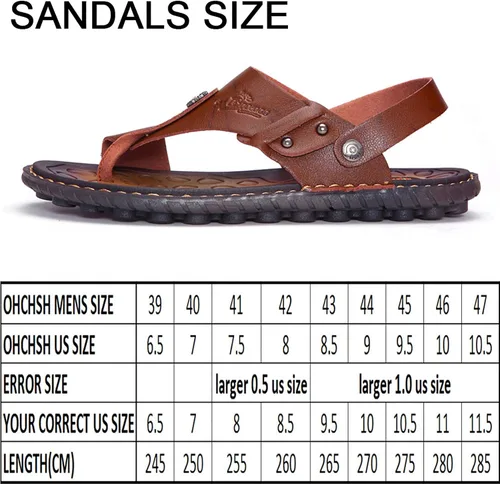 Vista 2 de OHCHSH - Sandalias de piel para hombre