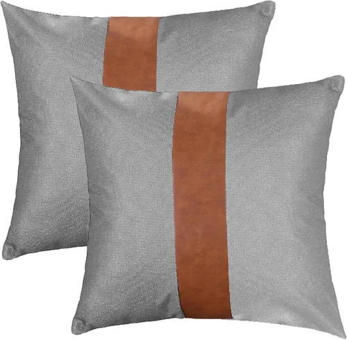 Vista 25 de TAOSON - Funda de cojín cuadrada de lona de algodón 100% sólida, decorativa, para sofá, cama, silla, decoración del hogar, solo funda, sin relleno