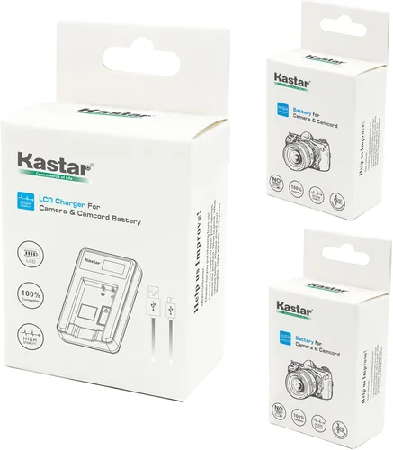 Vista 5 de Kastar Batería (X2) y cargador delgado LCD de repuesto para LP-E5 LPE5 y EOS Rebel XS, Rebel T1i, Rebel XSi, 1000D, 500D, 450D, Kiss X3, Kiss X2