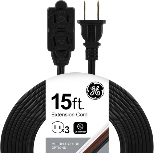 Vista 9 de GE - Cable de extensión, tira de alimentación, punta, calibre, tapas de toma de corriente de seguridad de giro a cierre, clasificación