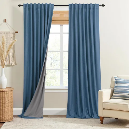 Vista 56 de KOUFALL - Cortinas de medio estilo francés de lino para ventana, juego de 2 cortinas cortas de 40 pulgadas de longitud, para privacidad, cortinas