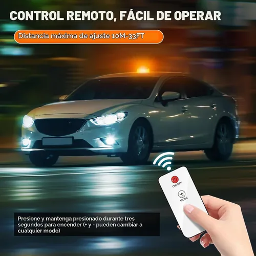 Vista 2 de AnTom - Luz estroboscópica inalámbrica con control remoto, luz LED ámbar de advertencia
