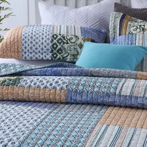 Vista 2 de Autumn Dream - Juego de colchas de algodón, juego de cubrecama reversible, conjunto de cubrecamas, edredón de confort, estampado floral vintage