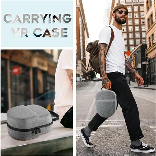 Vista 6 de COOWPS Funda de transporte rígida para MetaOculus Quest 2 accesorios compatible con la versión de batería Elite Strapdiseño kiwiBOBOBOVR Headstrap
