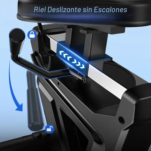 Vista 4 de pooboo - Bicicleta reclinada para ejercicios, bicicletas estáticas para el hogar con ejercitador de brazos, bicicleta reclinada magnética