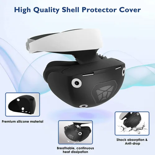 Vista 2 de VR Silicone Protective Cover Set Compatible with PlayStation VR2, PSVR2 Headset Cover & Silicone Face Cover & Lens Dust Cover & 2 Pack Controller