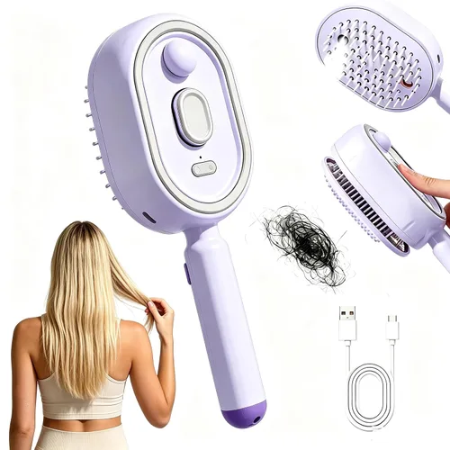 Vista 10 de Cepillo definidor de rizos, productos de cepillo de pelo rizado con 3 piezas de cepillo de pelo de espalda resbaladiza, cepillo de cerdas, peine