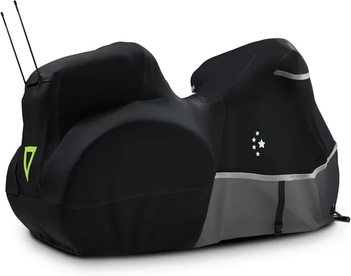 Vista 11 de Funda para motocicleta 420D resistente para todas las estaciones, universal, impermeable, protección al aire libre, 86" XL, funda para vehículo/negro