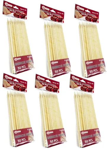Vista 2 de UNIWARE Pinchos de bambú natural para barbacoa, pinchos de maíz, 9 pulgadas (9.8 in) (100)
