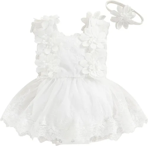 Vista 15 de Ropa para bebé niña con flores, encaje estilo boho, mono con tirantes, traje de verano para bebé niña Achristmas-verde
