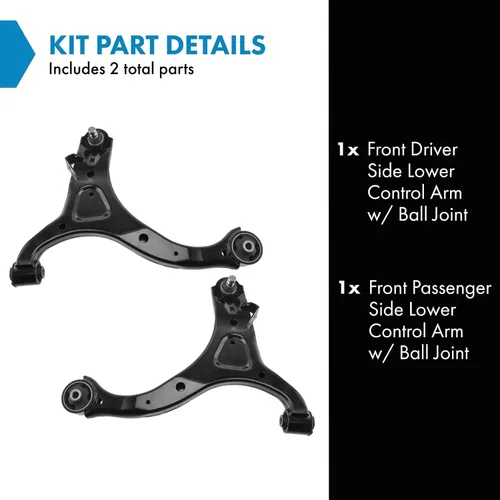 Vista 566 de Conjunto de Brazo de Control Inferior Delantero y Junta Esférica TRQ para Lado del Conductor y del Pasajero 2 Piezas Compatible con Ford Mustang GT