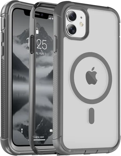 Vista 46 de jaroco - Funda magnética compatible con MagSafe para iPhone 11 de 6.1 pulgadas; protección de grado militar contra caídas, de doble capa