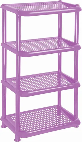 Vista 8 de Mintra Home - Estantes de almacenamiento de plástico ligeros, estanterías, almacenamiento (negro, estante rectangular) - 18.5 pulgadas de ancho x