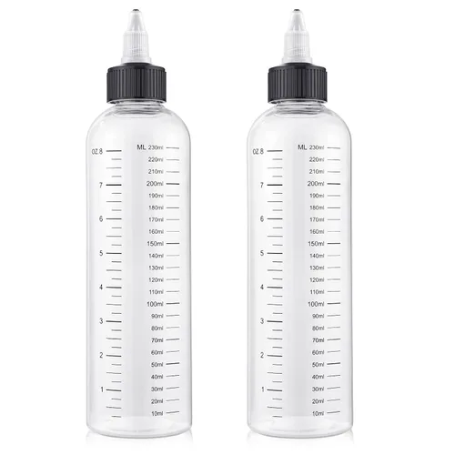 Vista 8 de BESARME Paquete de 2 botellas aplicadoras para aceite para el cabello, botellas de plástico de 4 onzas con escala graduada transparente Root Hair