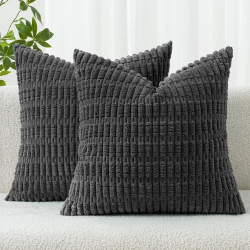 Vista 53 de MIULEE - Paquete de 2 fundas de cojín decorativas de corduroy, modernas y boho, suaves, con rayas, decoración del hogar, sofá, sala de estar, sillón