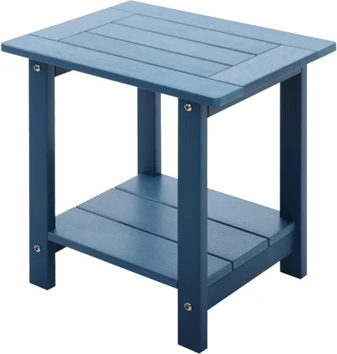 Vista 10 de Mesa auxiliar doble Adirondack Meluvici resistente a la intemperie, mesa de centro rectangular para exterior para silla Adirondack, Aruba