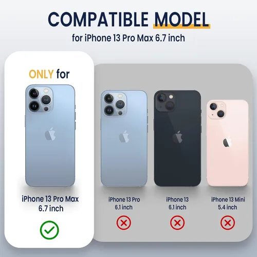 Vista 2 de Goton Armor - Funda para iPhone 13 Pro Max con soporte para cámara deslizante y soporte de grado militar resistente con soporte magnético