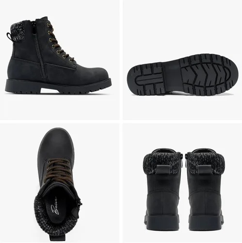 Vista 9 de Bacia Botas de combate para mujer, antideslizantes, botas de senderismo con suela de lengüeta y cremallera